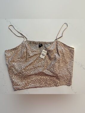 Express Beige Spot Print Cami Top